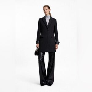 ZARA - Tailored Coat with Faux Leather Details | Minimal Chic